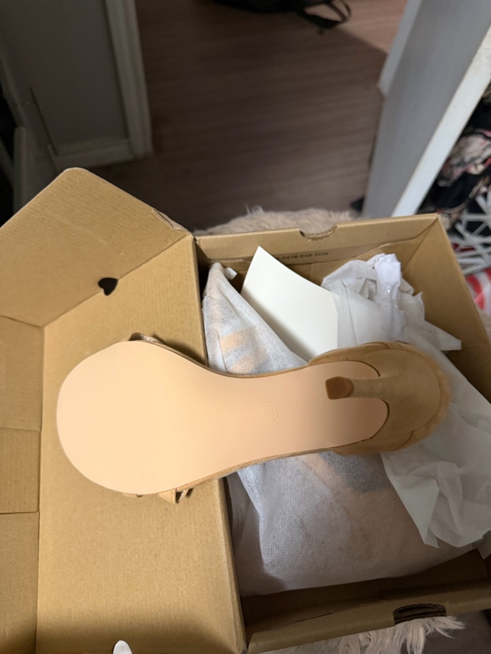 Cape Robbin Nude Strappy Heels Minimalist Sandals Size 8.5 NEW - Picture 4 of 7